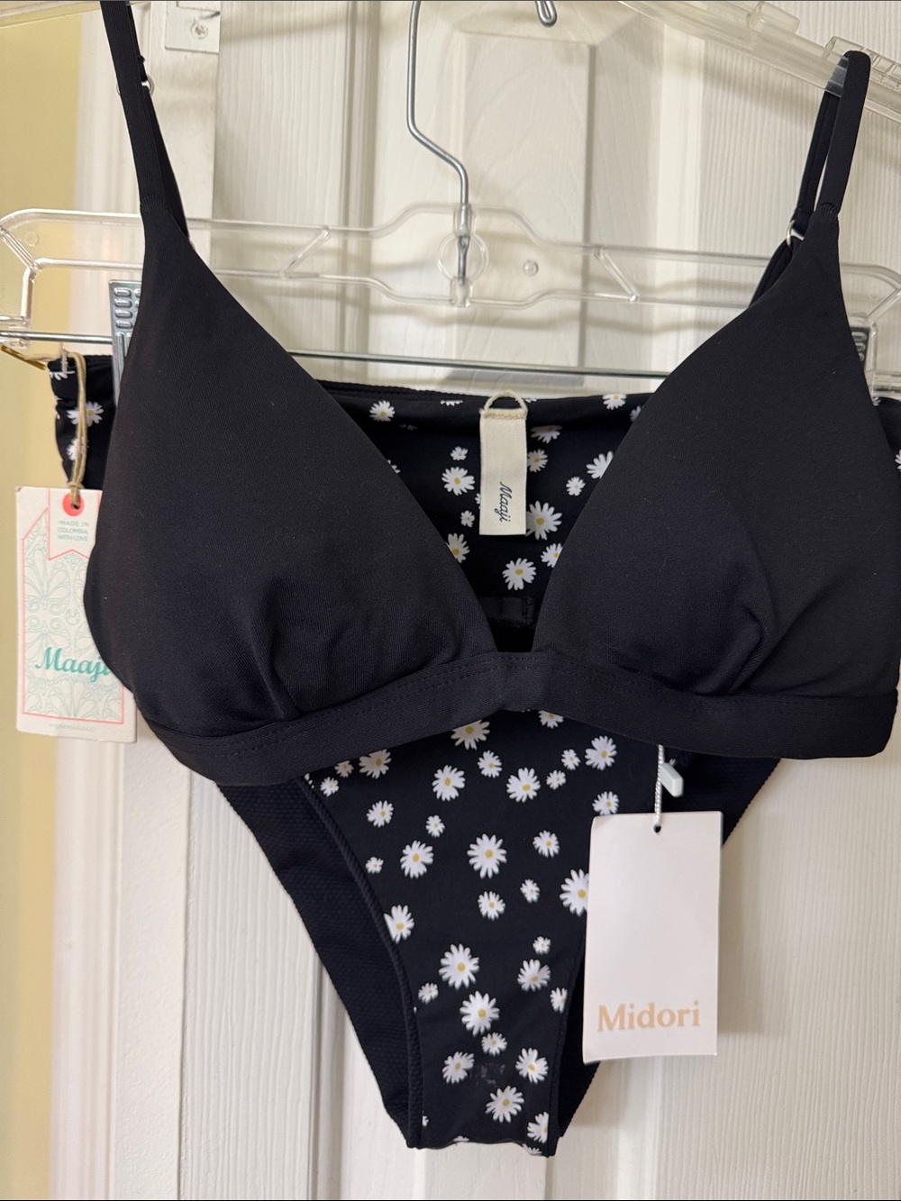 MAAJI hi-waist reversible  bottom & black MIDORI top sixe Large 👙 NEW 🆕 w tags!